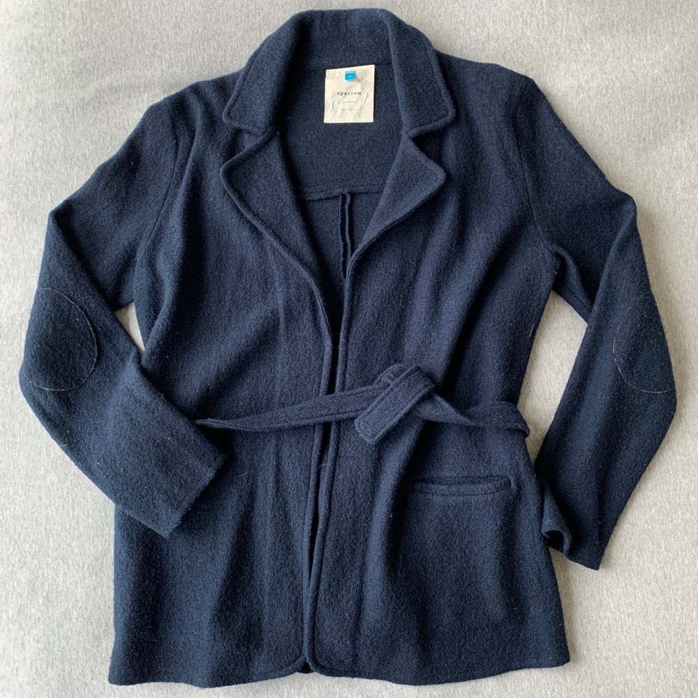 Anthropologie wool blazer with waist tie